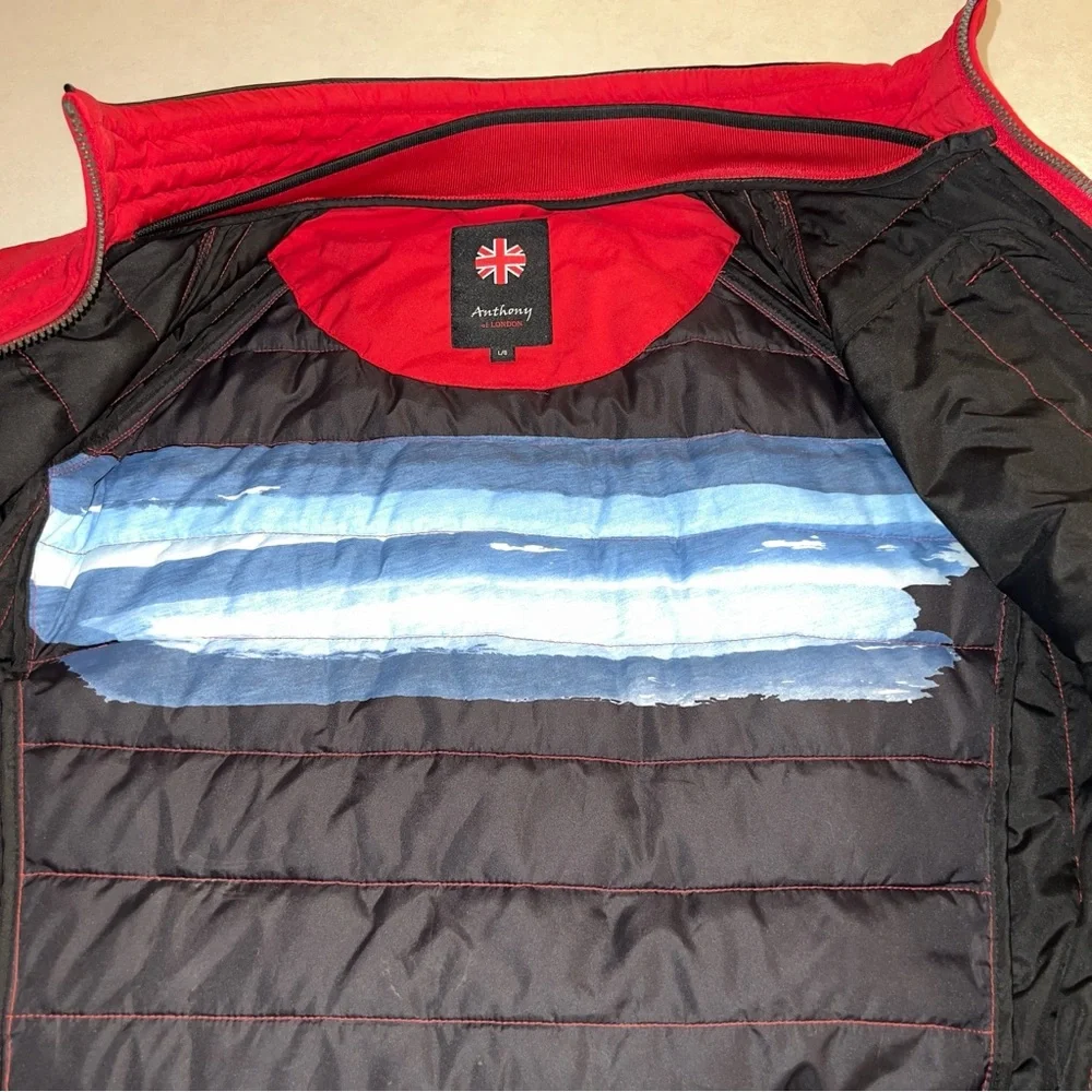 Anthony of London Men's Red Puffer Jacket Winter Coat size Large. - Picture 5 of 11